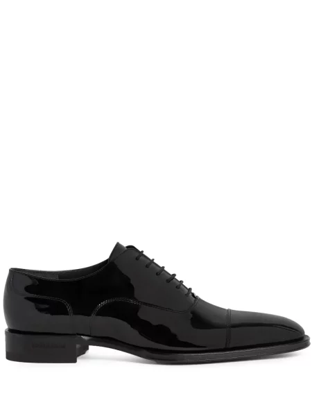 Pantofi Dsquared2 cu șireturi din piele de lac negru