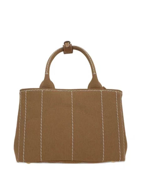 Geantă Prada cu broderie maro