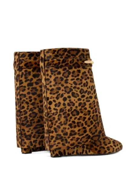 Cizme scurte Givenchy cu imagine cu model leopard maro