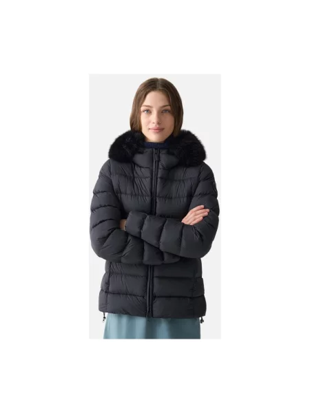 Kurtka puchowa Colmar z futerkiem czarna