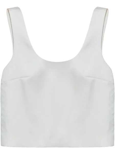 Vestă Self-portrait din satin alb