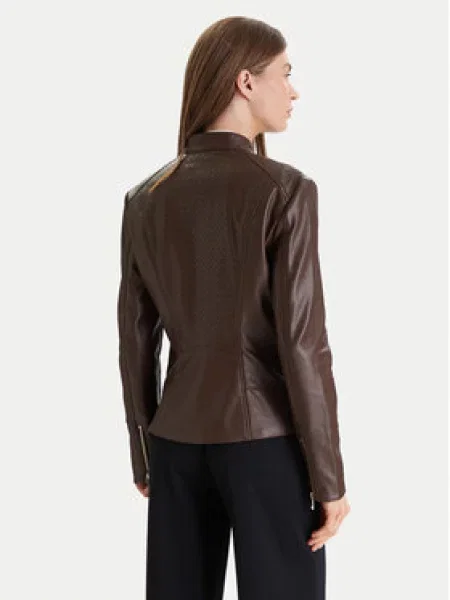 GUESS Prehodna jakna CLAUDINE temno rjava