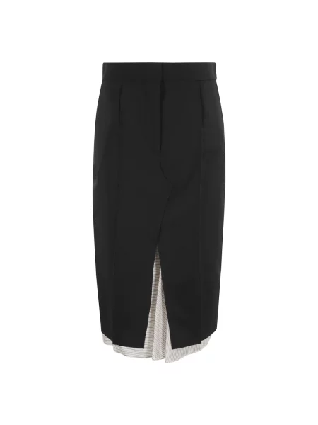 Spódnica midi Marni wełniana do kolan czarna