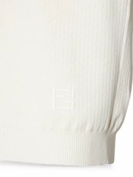 Tricou polo Fendi alb