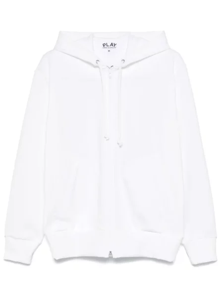 Bluza z kapturem Comme Des Garcons Play w serca biała