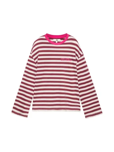 Pull&Bear Tričko ružová / tmavoružová biela