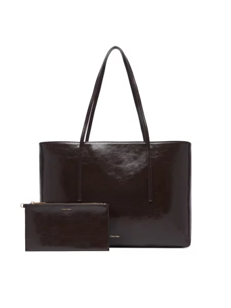 Calvin Klein Nakupovalna torba čokolada rjava