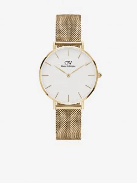 Dámske hodinky v zlatej farbe Daniel Wellington Petite Evergold biela