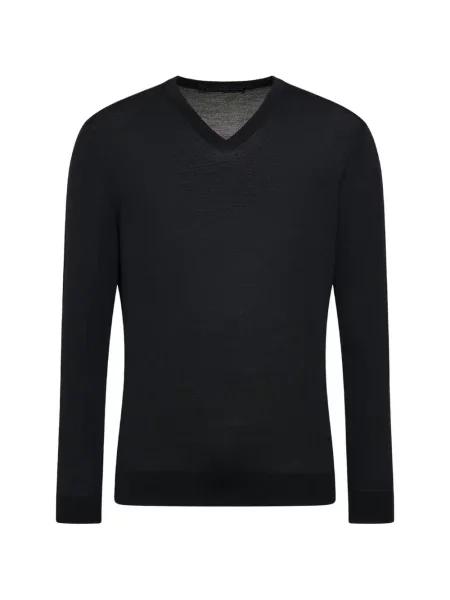 Pulover Kiton cu decolteu în V negru