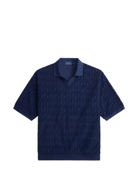 Șosete Polo Ralph Lauren cu model herringbone cu broderie plasă albastru