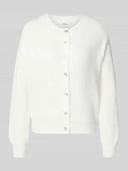 Kardigan rozpinany o kroju regular fit z mieszanki model LENI' Villa Sophie biały