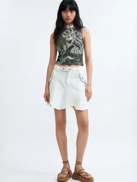 Desigual Tricou oliv alb