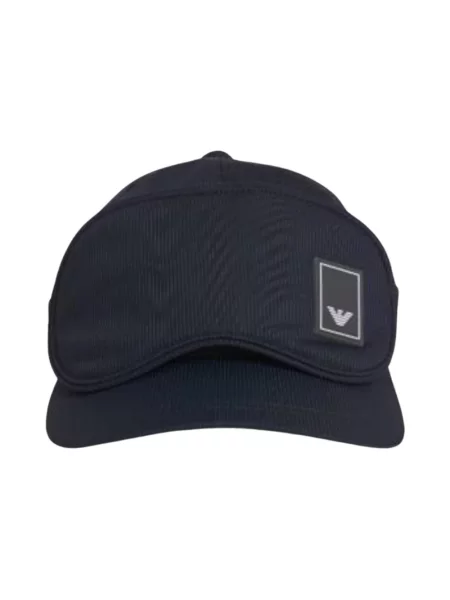 Czapka z daszkiem Emporio Armani z logo niebieska