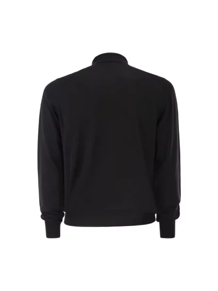 Koszulka polo Kiton z długim rękawem czarna