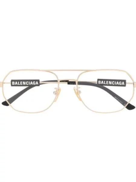Ochelari de soare aviator Balenciaga Eyewear cu autograf negru