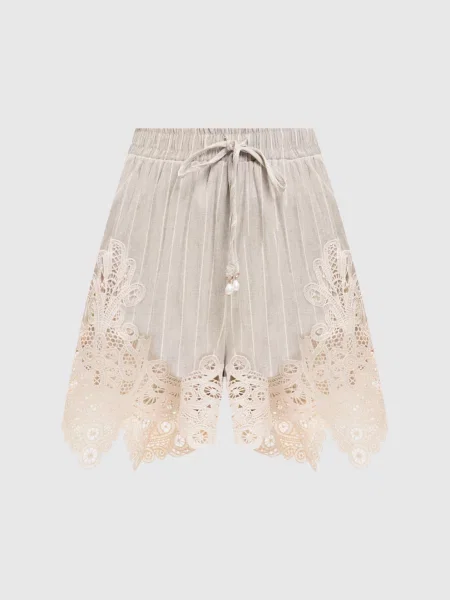 Шорты Twinset в полоску бежевые