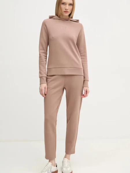 Calvin Klein bluza z kapturem z aplikacją brązowy