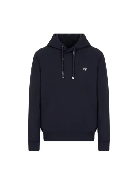 Bluza z kapturem Emporio Armani z kapturem niebieska