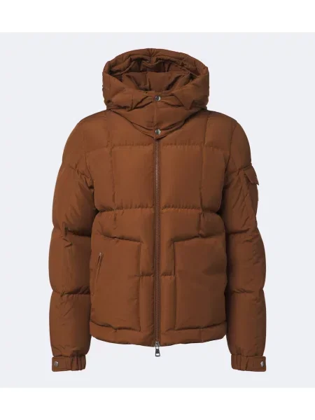 Geacă cu puf Moncler cu glugă maro