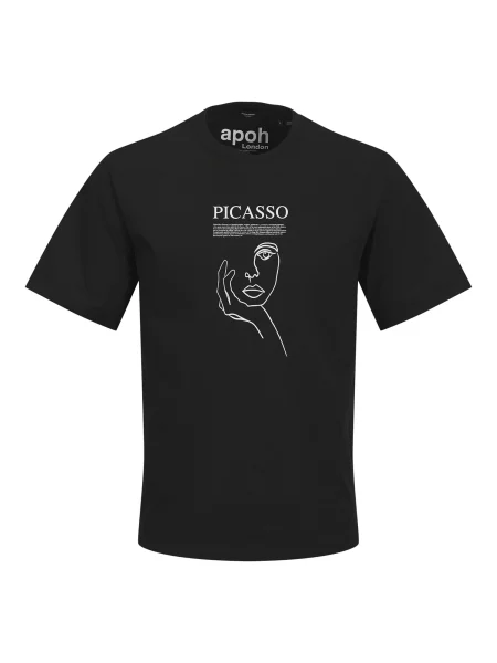 JACK & JONES Tricou Picasso negru alb