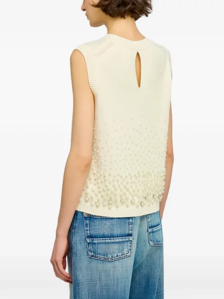 Vestă Semicouture cu perle tricotate