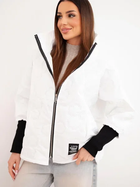 Geacă Kesi Włoski cu model floral matlasată negru