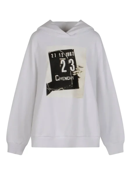 Grafic hanorac cu glugă Givenchy alb