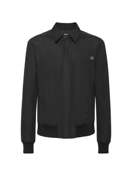 Кожено яке Philipp Plein с автограф черно