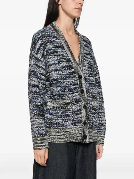 Pleteni kardigan Missoni s V-izrezom plava