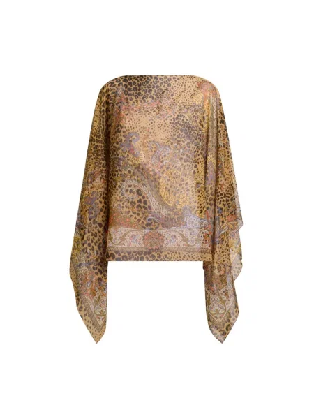 Kurtka Etro z wzorem paisley brązowa