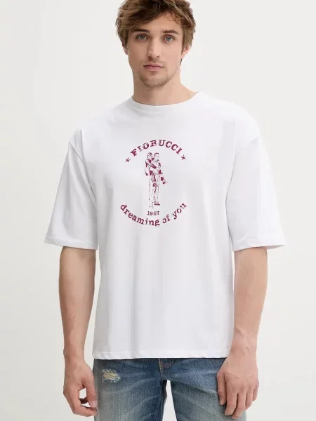 Kratka majica Fiorucci White Dreaming of You Print Relaxed Fit T-Shirt bela