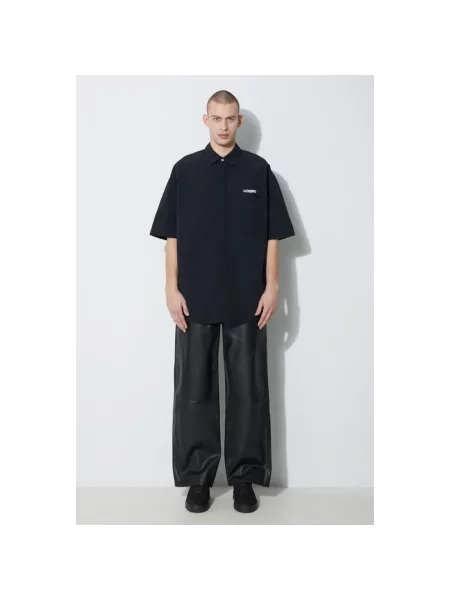 Marcelo Burlon koszula Logo Over Shirt relaxed z kołnierzykiem klasycznym czarny
