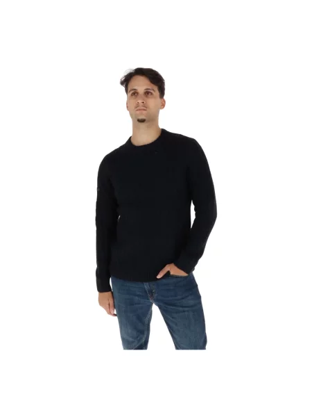 Sweter Superdry wełniany niebieski