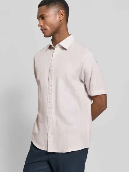 Koszula casualowa o kroju slim fit z mieszanki lnu Jake*s beżowa
