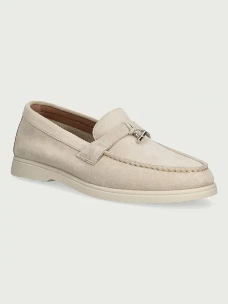 BOSS loafers slip-on pentru femei din piele întoarsă Sienne negru