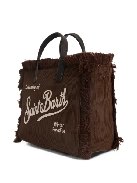 Geantă shopper Mc2 Saint Barth de catifea cord maro