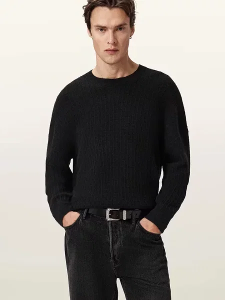 AllSaints pulover din amestec de lână de alpaca JAKOB negru