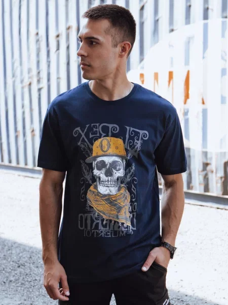 T-shirt z nadrukiem Dstreet granatowy