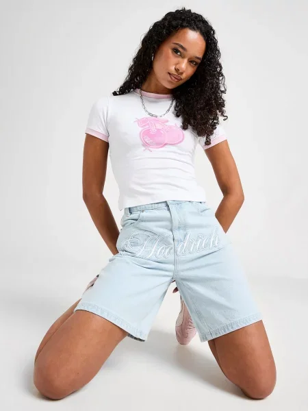 Hoodrich Szorty Jorts Front Script niebieskie