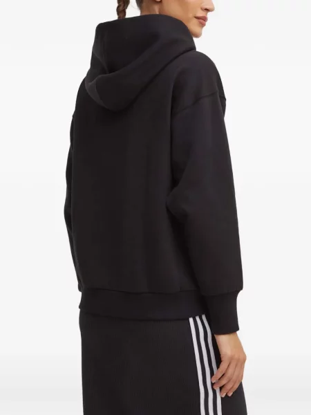 Hanorac cu glugă Adidas cu dungi cu broderie cu cordon negru