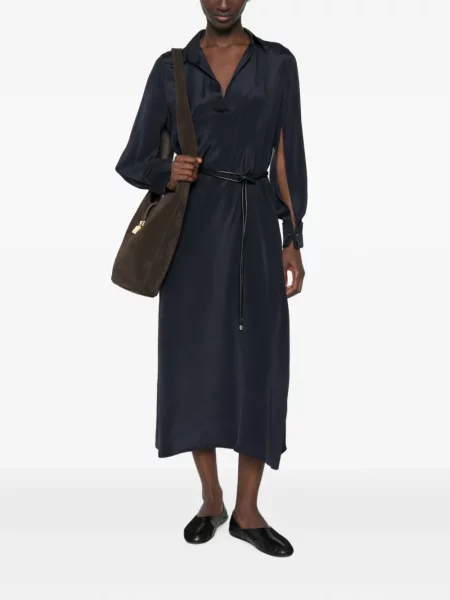 Rochie midi Max Mara de mătase albastru