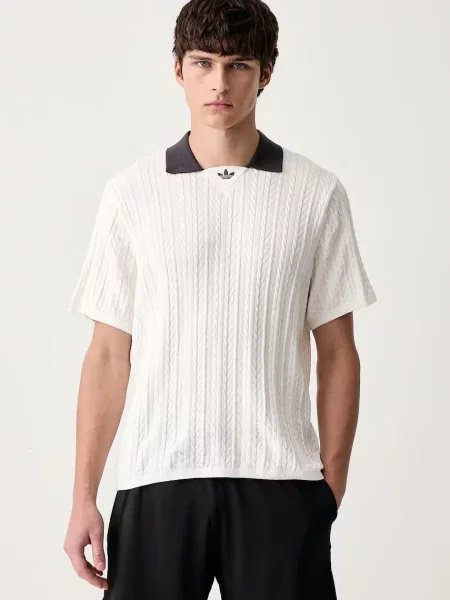 Adidas Originals polo swetrowe Cable Knit biała