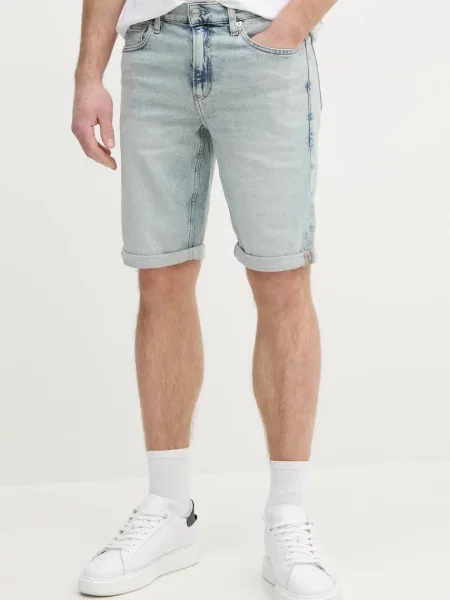 Calvin Klein Jeans pantaloni scurti jeans albastru