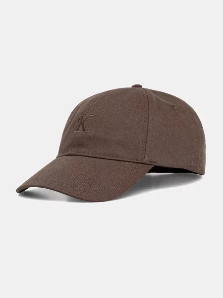 Calvin Klein Czapka z daszkiem Monogram Embroidery Baseball Cap brązowy