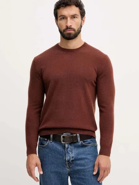 United Colors of Benetton pulover pentru bărbați din lână maro