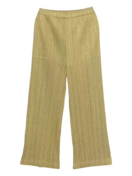 Pantaloni Pleats Please Issey Miyake plisate verde