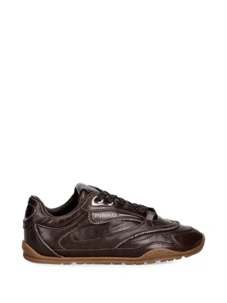 Sneakerși Pinko din piele maro
