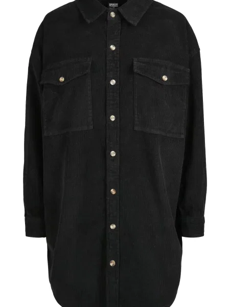 Cămașă Urban Classics de catifea cord negru