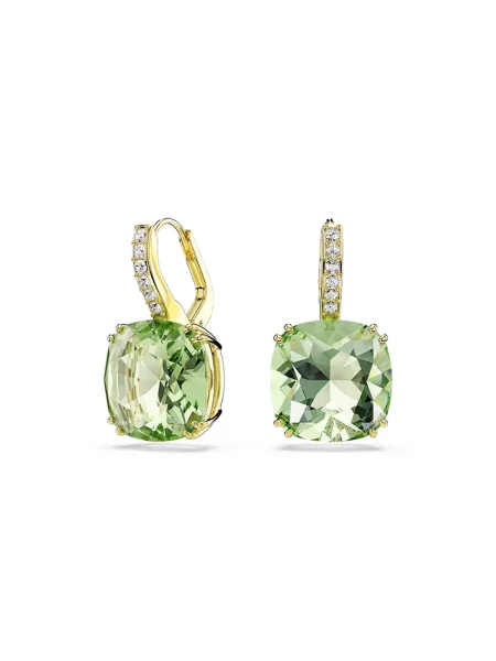 Swarovski kolczyki pozłacane z kryształem Swarovski MILLENIA zielone