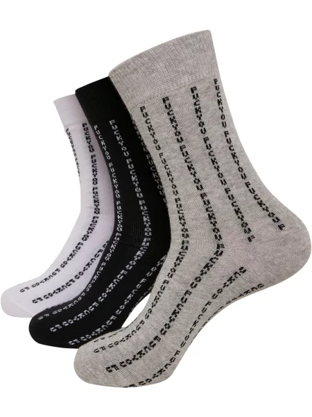 Mister Tee Șosete Fuck You grej / negru alb